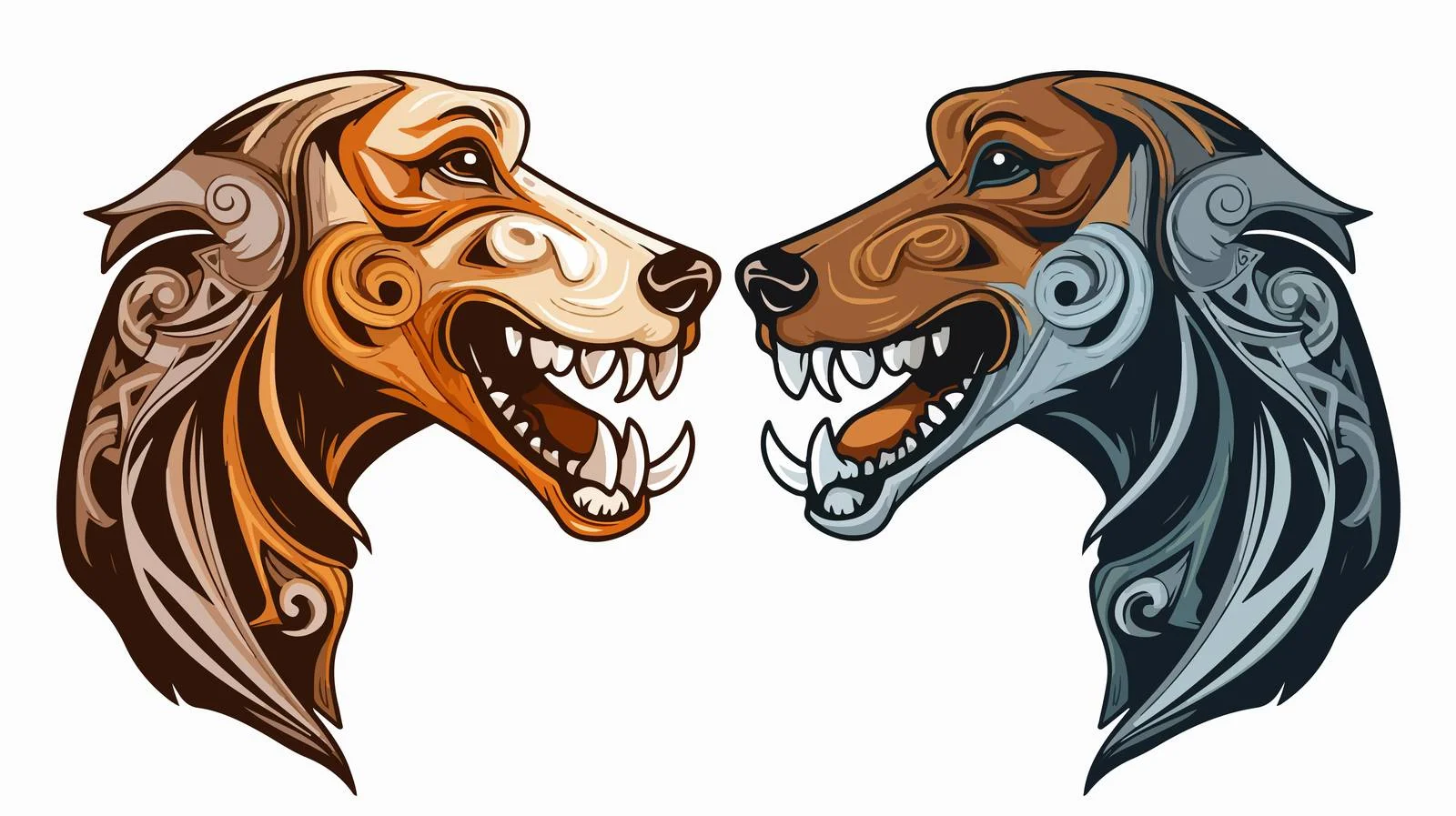Celtic Zoomorphic National Figure: Two Dogs — free download from Dotvec