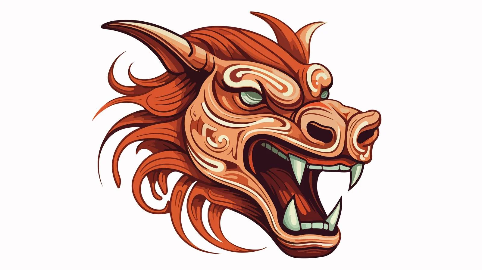 Celtic Animal Head Zoomorphic Figure — free download from Dotvec
