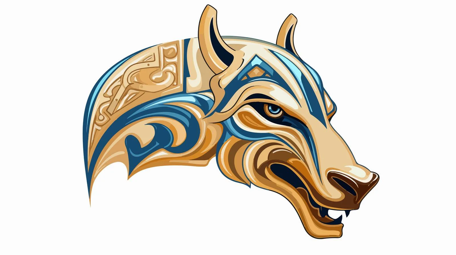 Celtic Animal Head Sculpture — free download from Dotvec