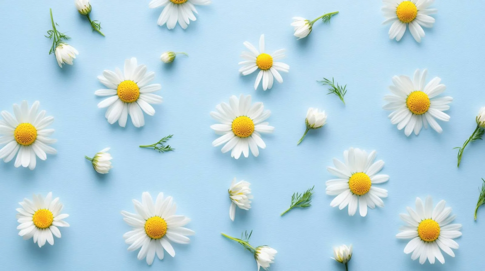 Chamomile Daisy Blooms on Blue Background — free download from Dotvec