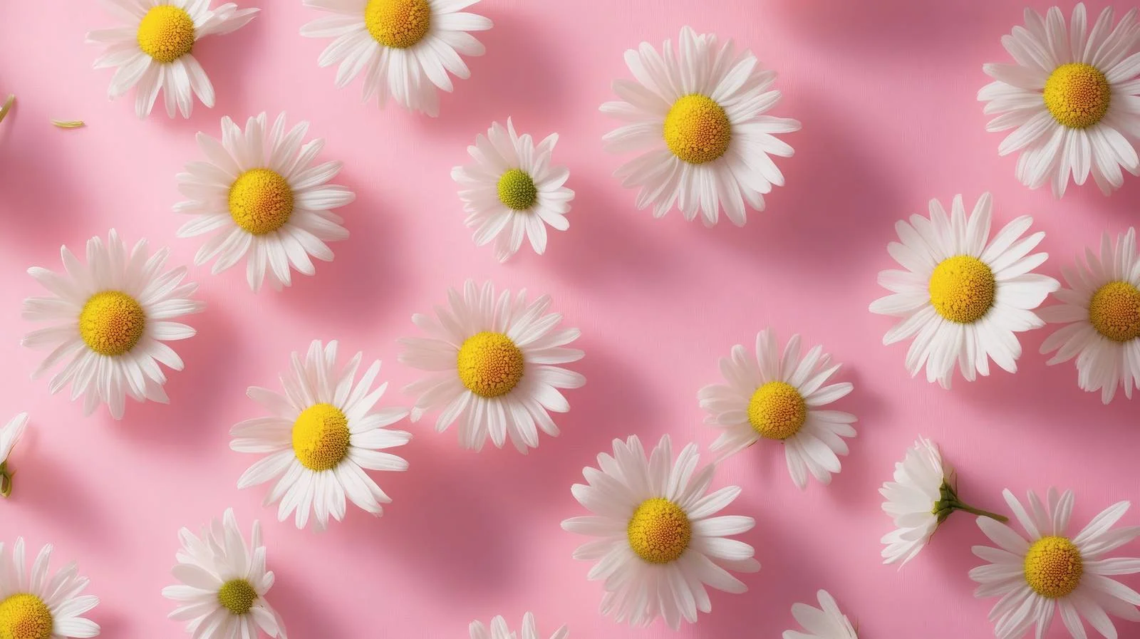 Chamomile and daisy duo on pink — free download from Dotvec