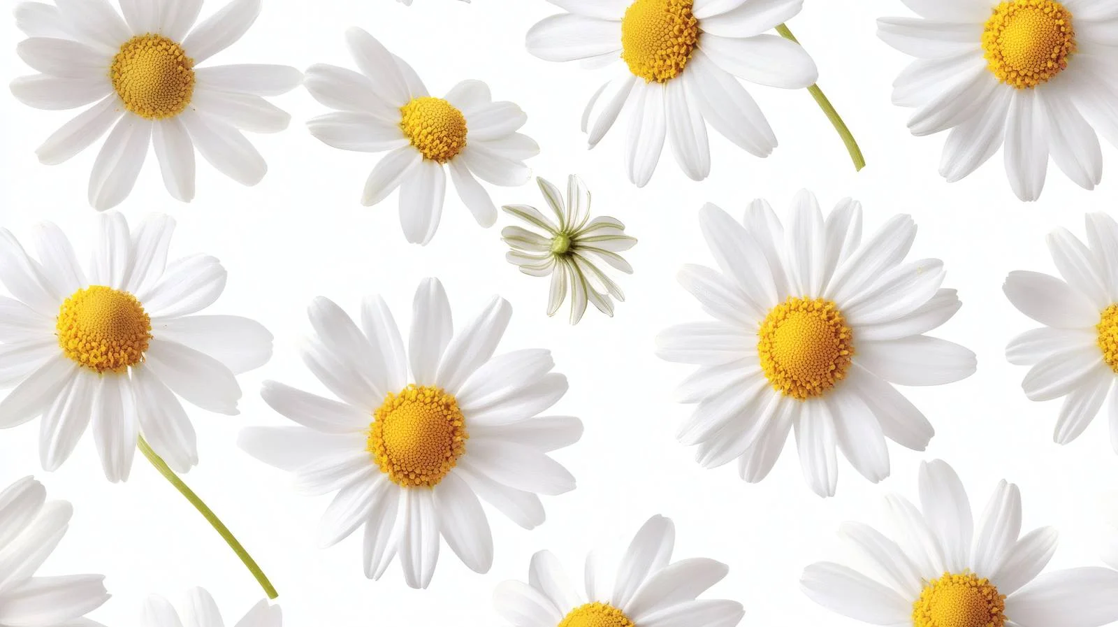 Chamomile and Daisy Pattern on White Background — free download from Dotvec