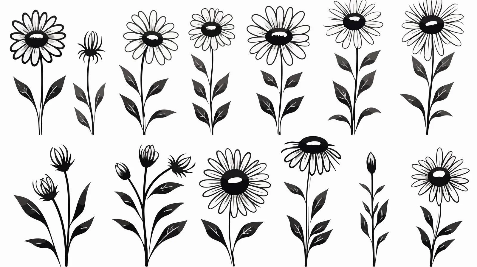 Chamomile Vector Illustration Set — free download from Dotvec
