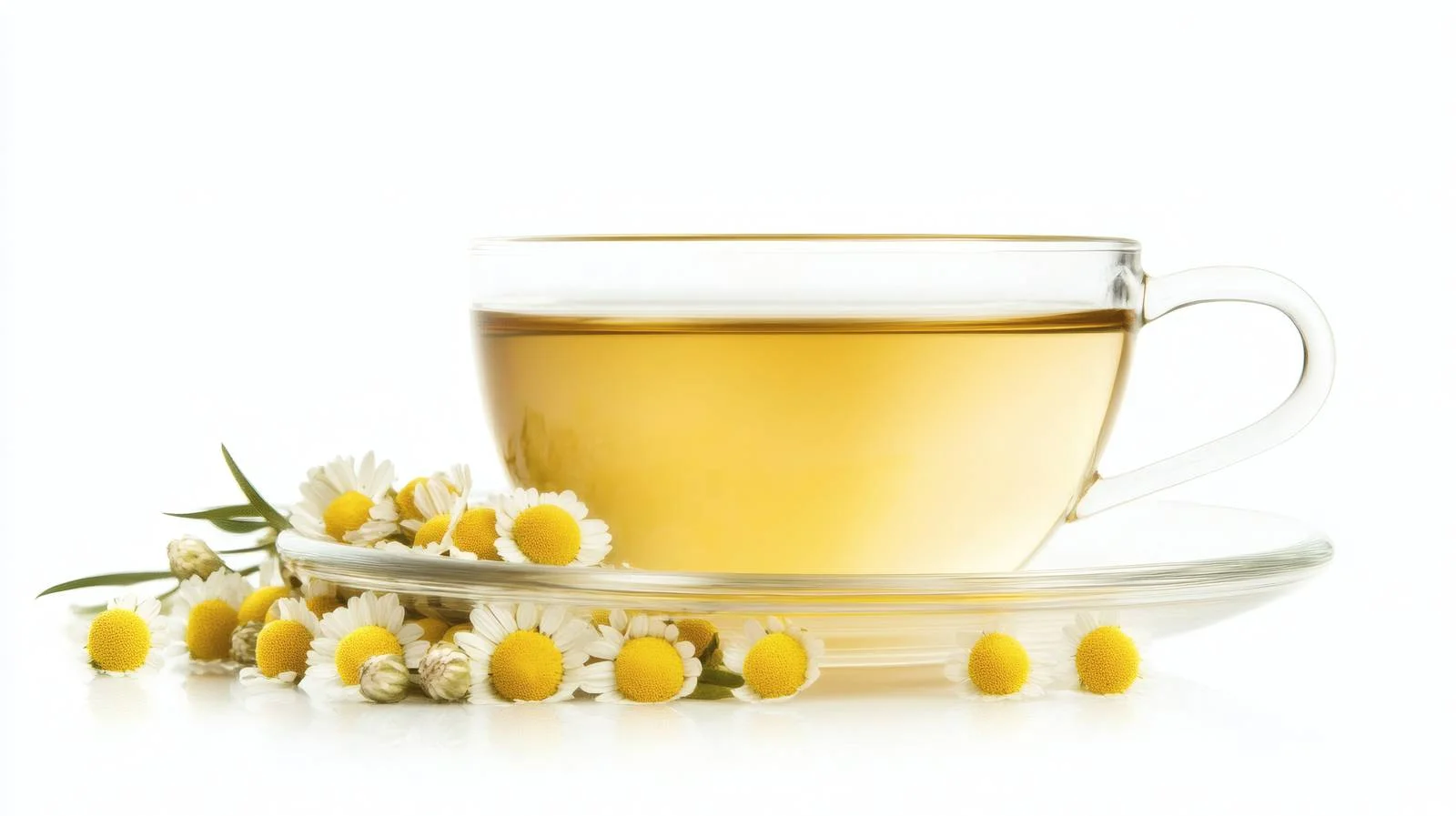 Chamomile Infusion and Blooms on White — free download from Dotvec