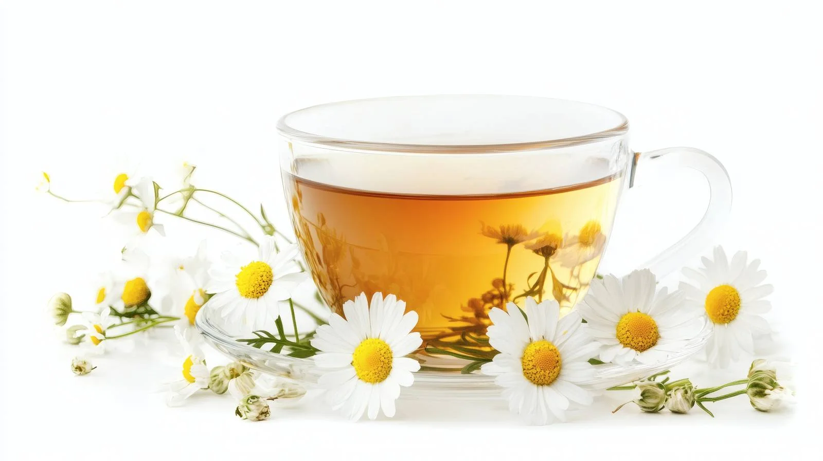 Premium Chamomile Tea and Buds on White — free download from Dotvec