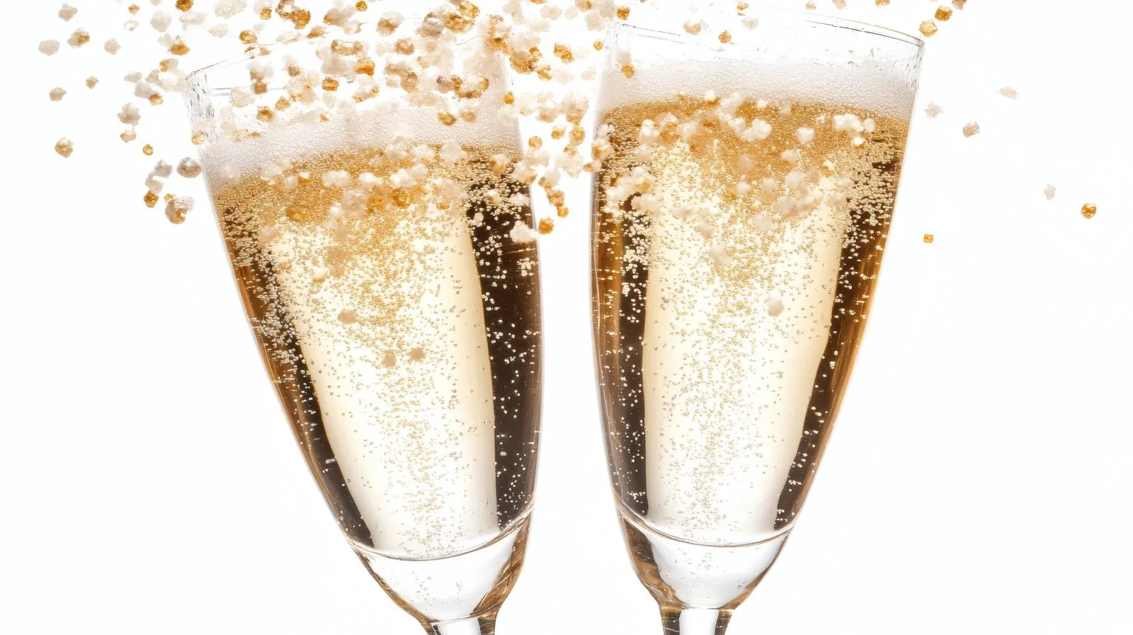 Elegant Champagne Glasses with Sugar Sprinkles — free download from Dotvec