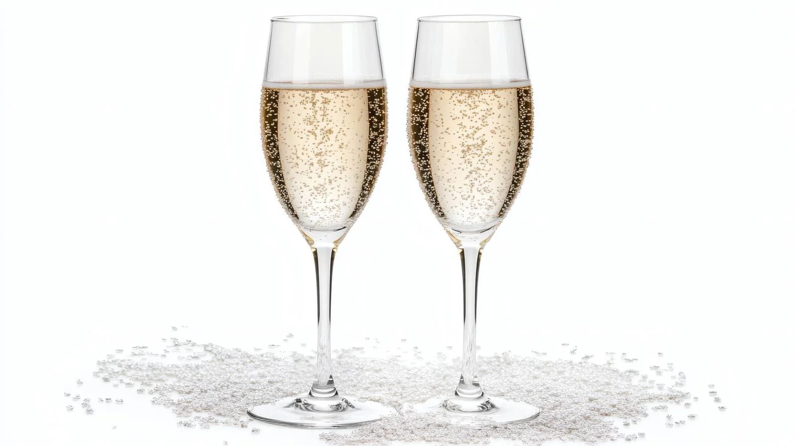 Elegant Champagne Glasses with Sugar Sprinkles — free download from Dotvec