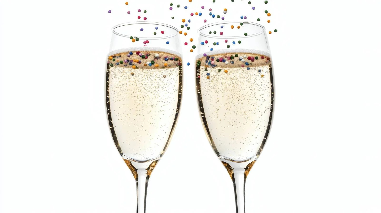 Elegant Champagne Glasses with Sugar Isolated — free download from Dotvec