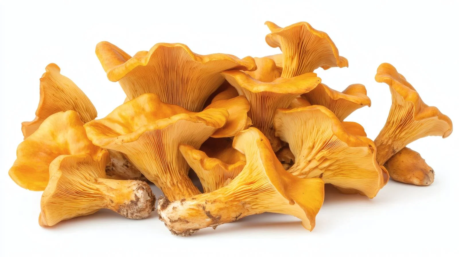Exquisite Chanterelle Mushrooms on White Background — free download from Dotvec