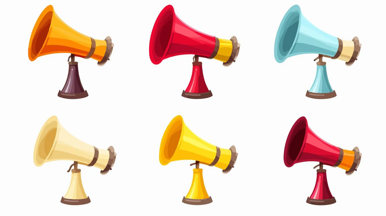 Megaphone Bundle Vector Isolated on White — free download from Dotvec
