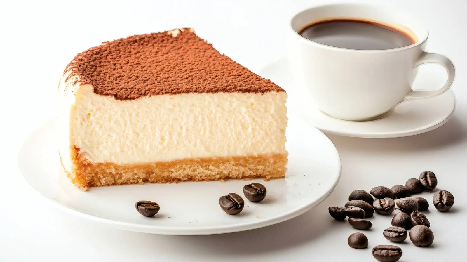 Gourmet Cheesecake and Coffee on White — free download from Dotvec