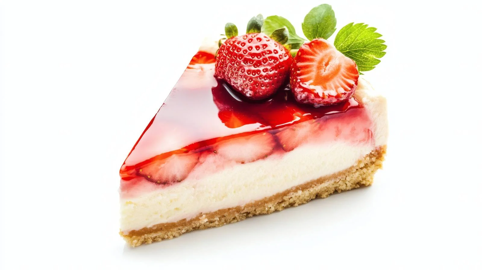 Delicious Strawberry Cheesecake on White Background — free download from Dotvec