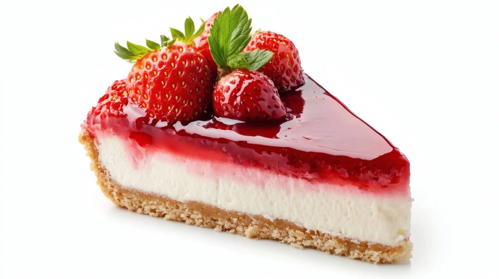 Delicious Strawberry Cheesecake on White Background — free download from Dotvec