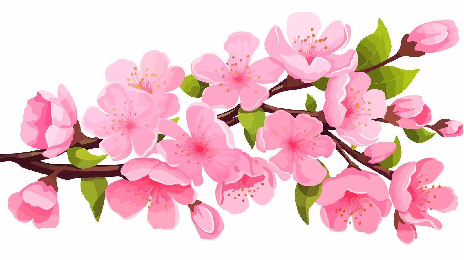 Pink Cherry Blossoms Vector Illustration — free download from Dotvec