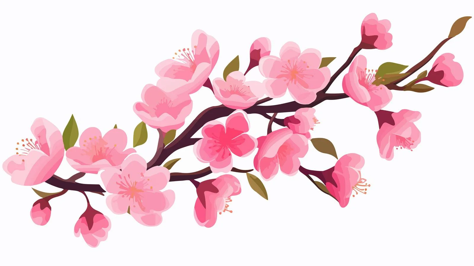 Pink Cherry Blossom Vector Illustration — free download from Dotvec