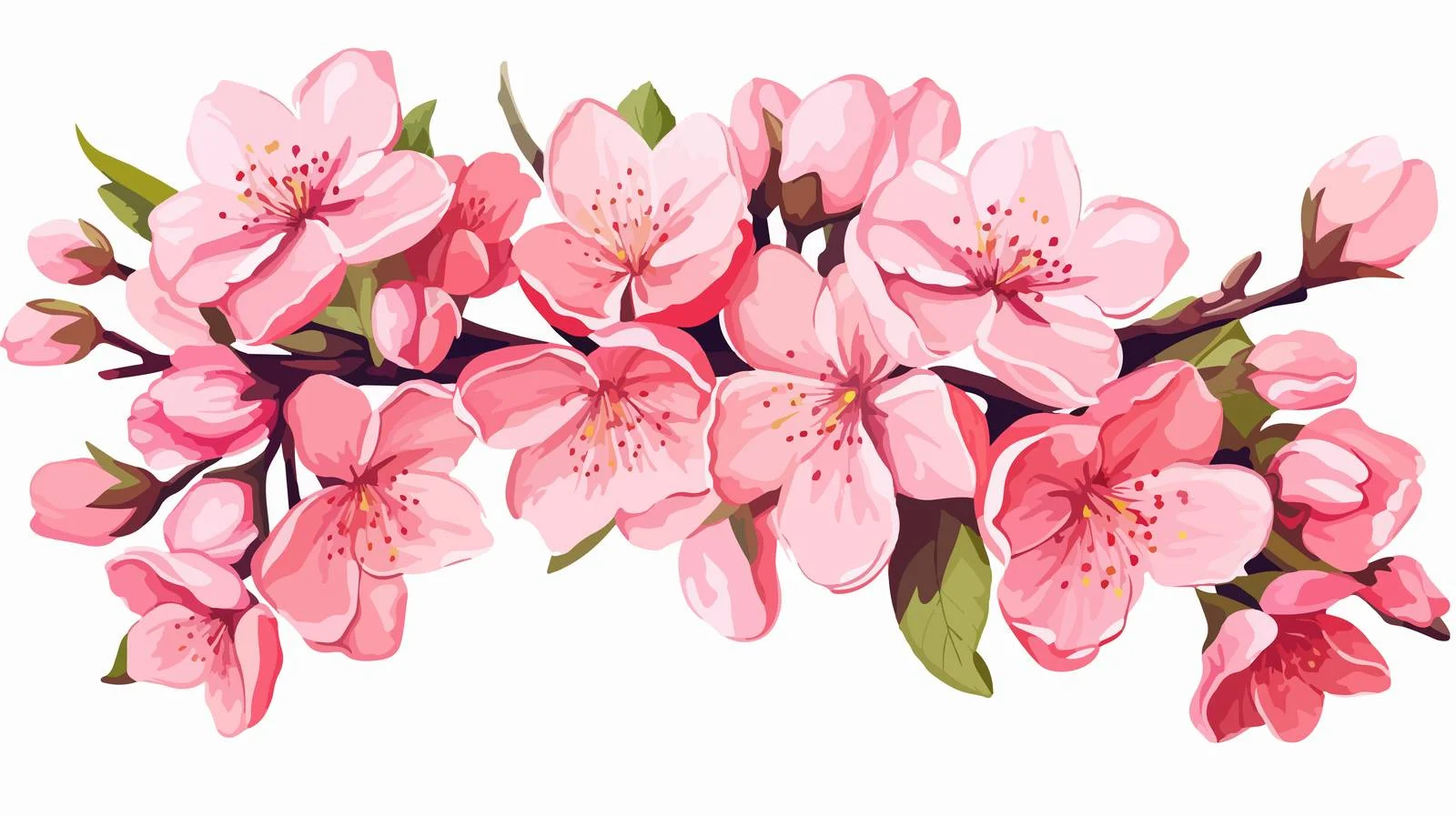 Pink Cherry Blossom Vector Illustration — free download from Dotvec