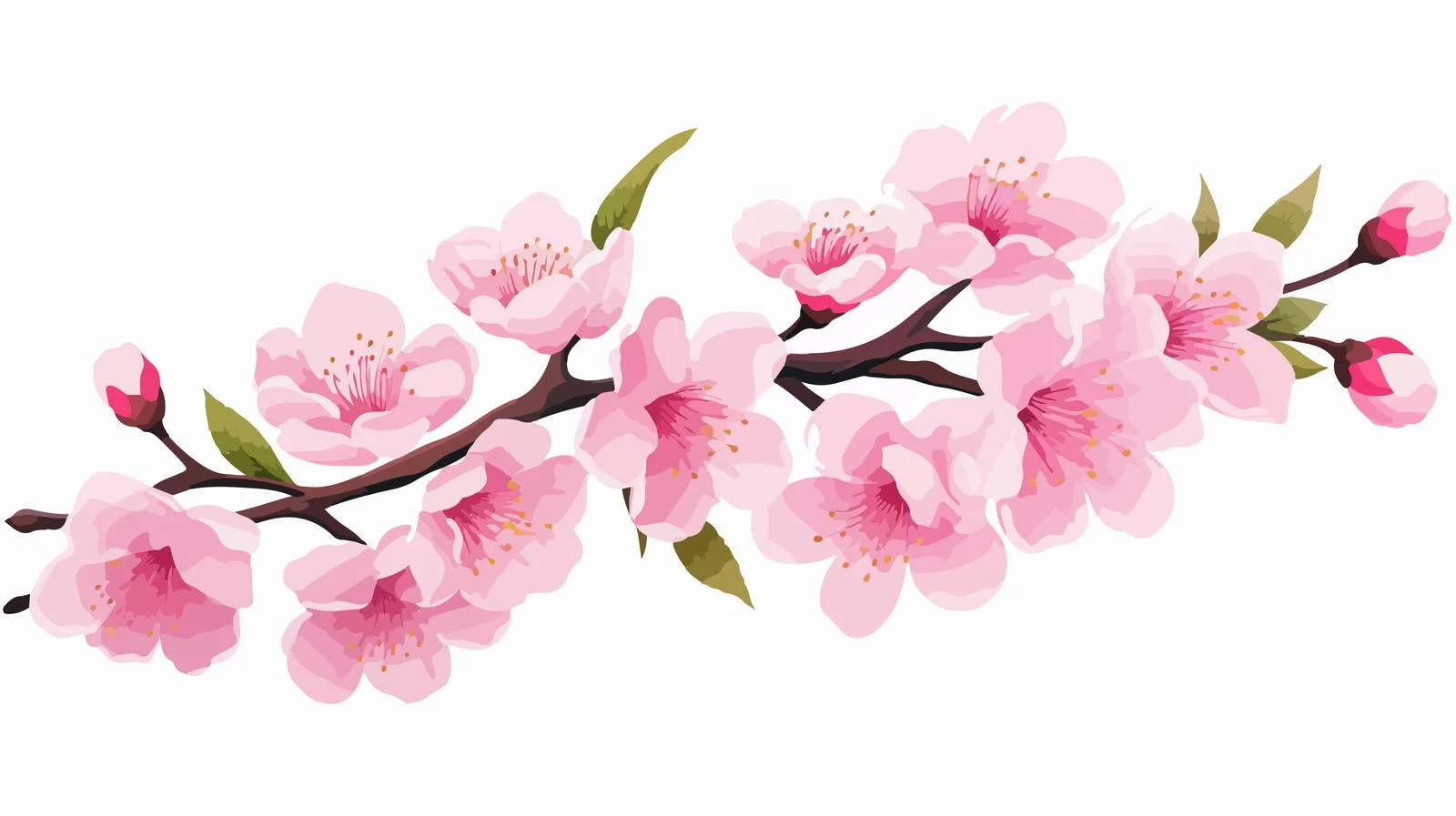 Pink Cherry Blossom Vector Illustration — free download from Dotvec