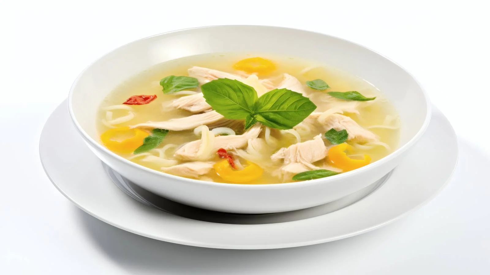 Steaming Chicken Soup on White Background — free download from Dotvec