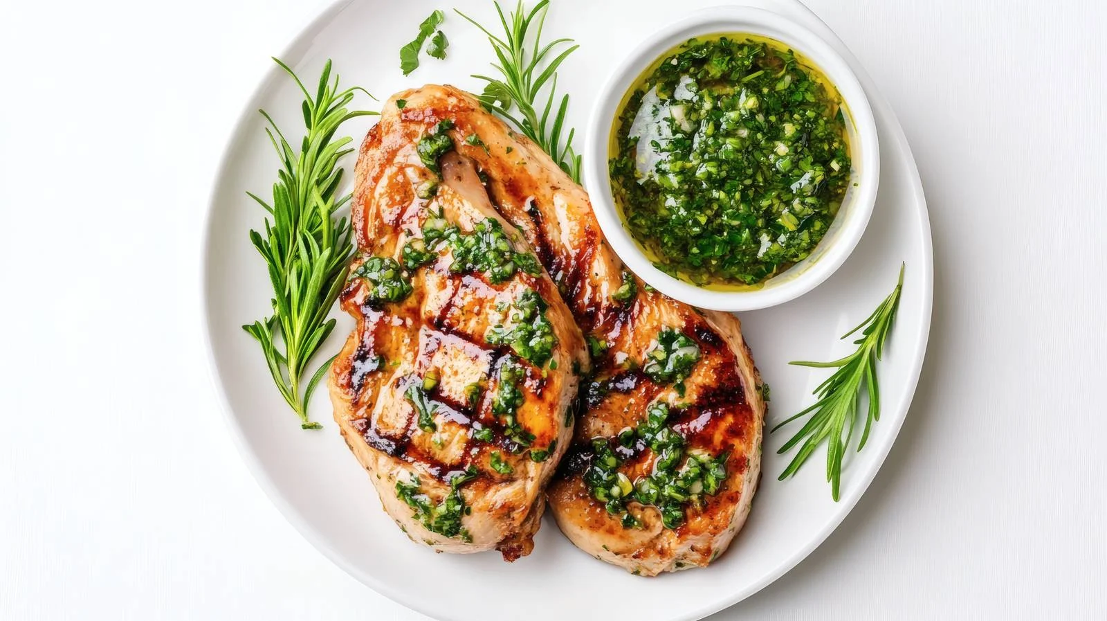 Succulent Chicken Steak Chimichurri Sauce White — free download from Dotvec
