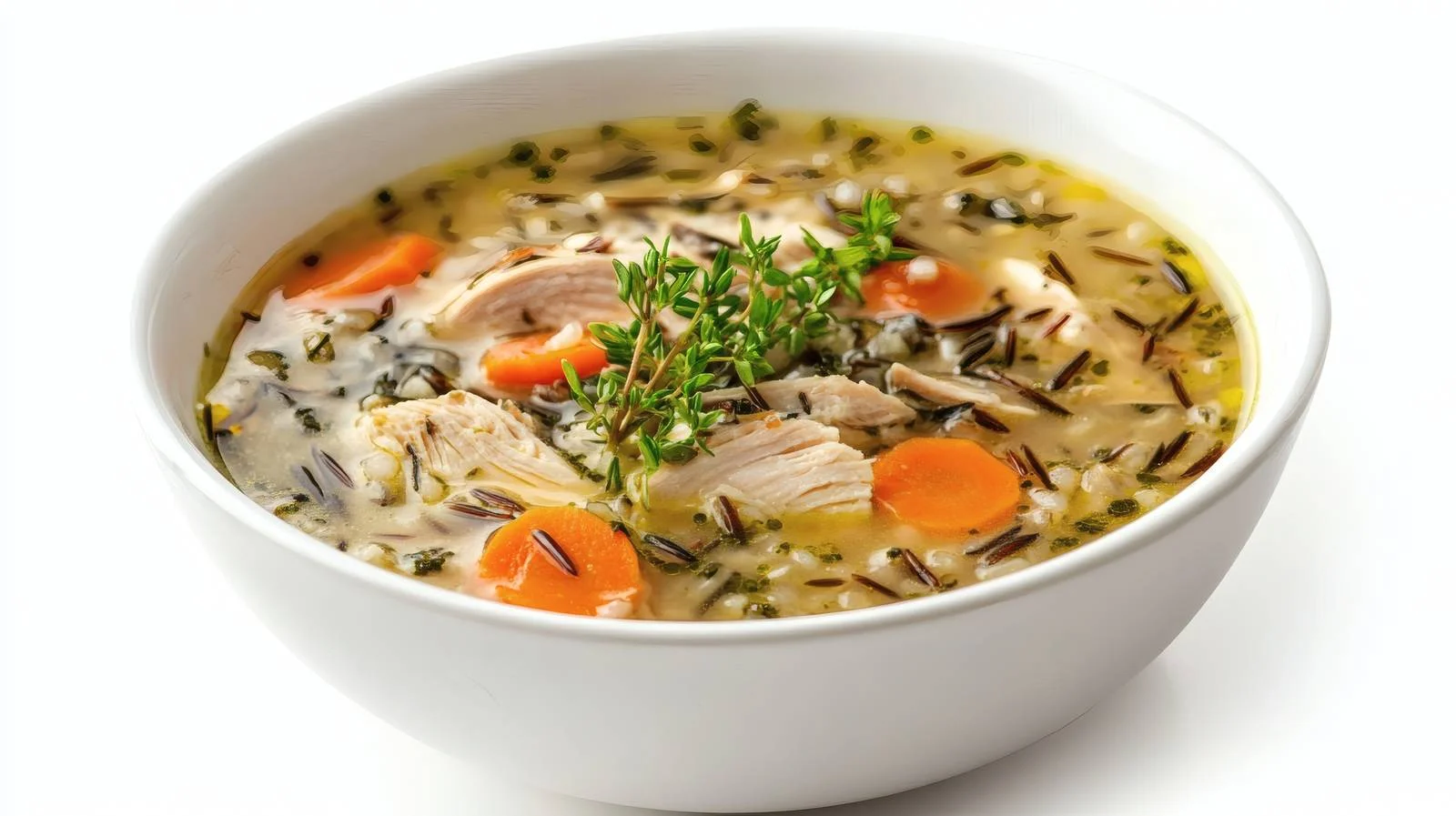 Delicious Chicken Wild Rice Soup on White — free download from Dotvec