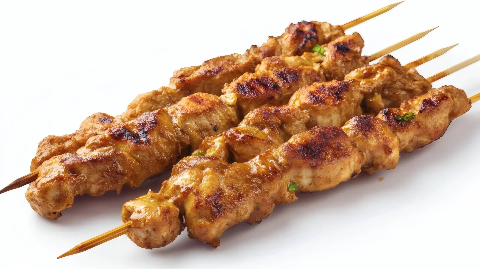 Exquisite Chicken Satay Skewers on White — free download from Dotvec