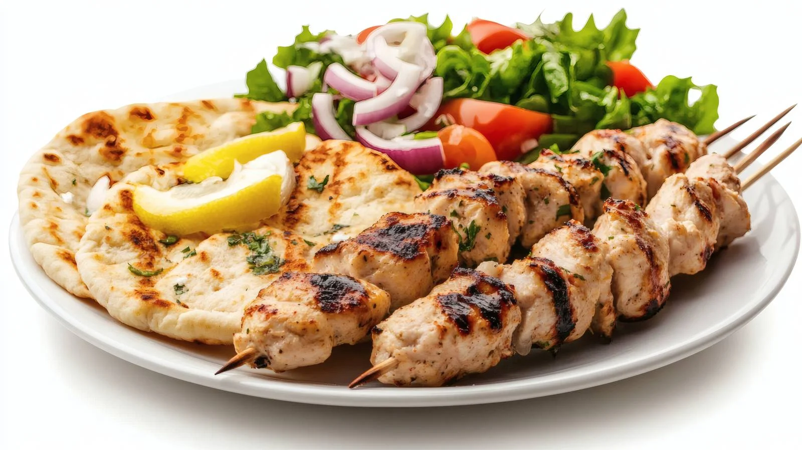 Succulent Chicken Skewers with Greek Salad — free download from Dotvec