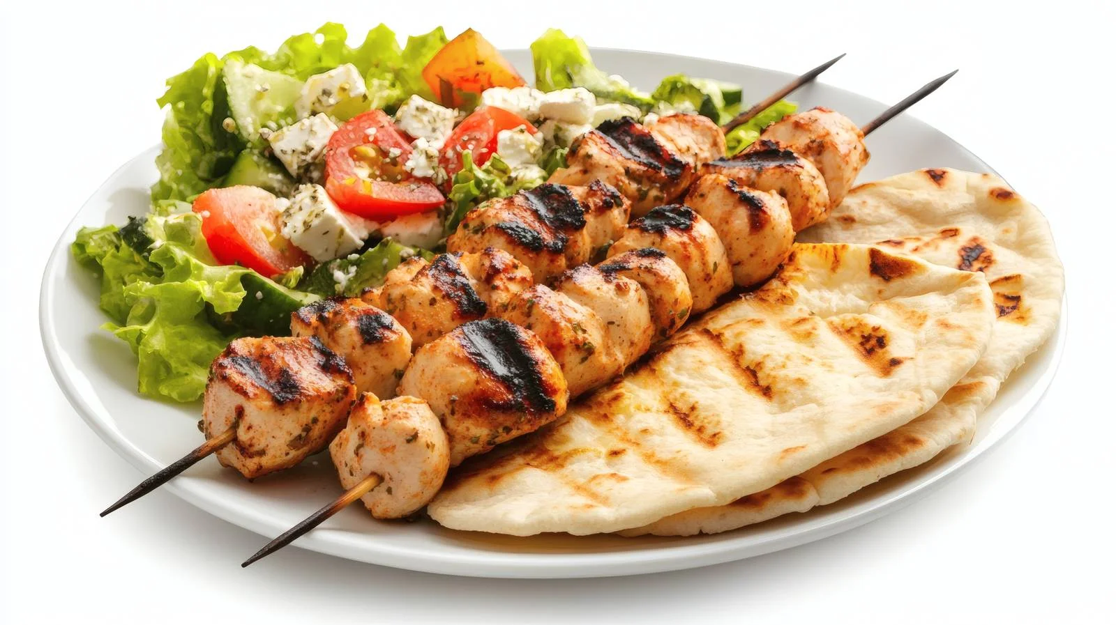 Succulent Chicken Kebabs and Fresh Greek Salad — free download from Dotvec