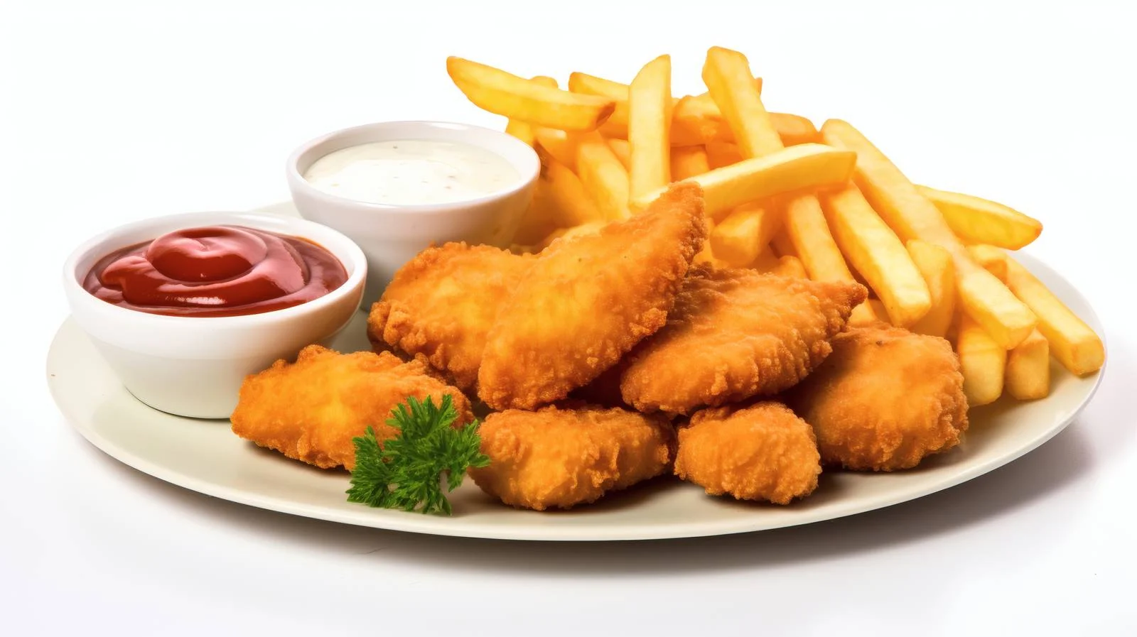 Delicious Chicken Nuggets with Crispy Fries — free download from Dotvec