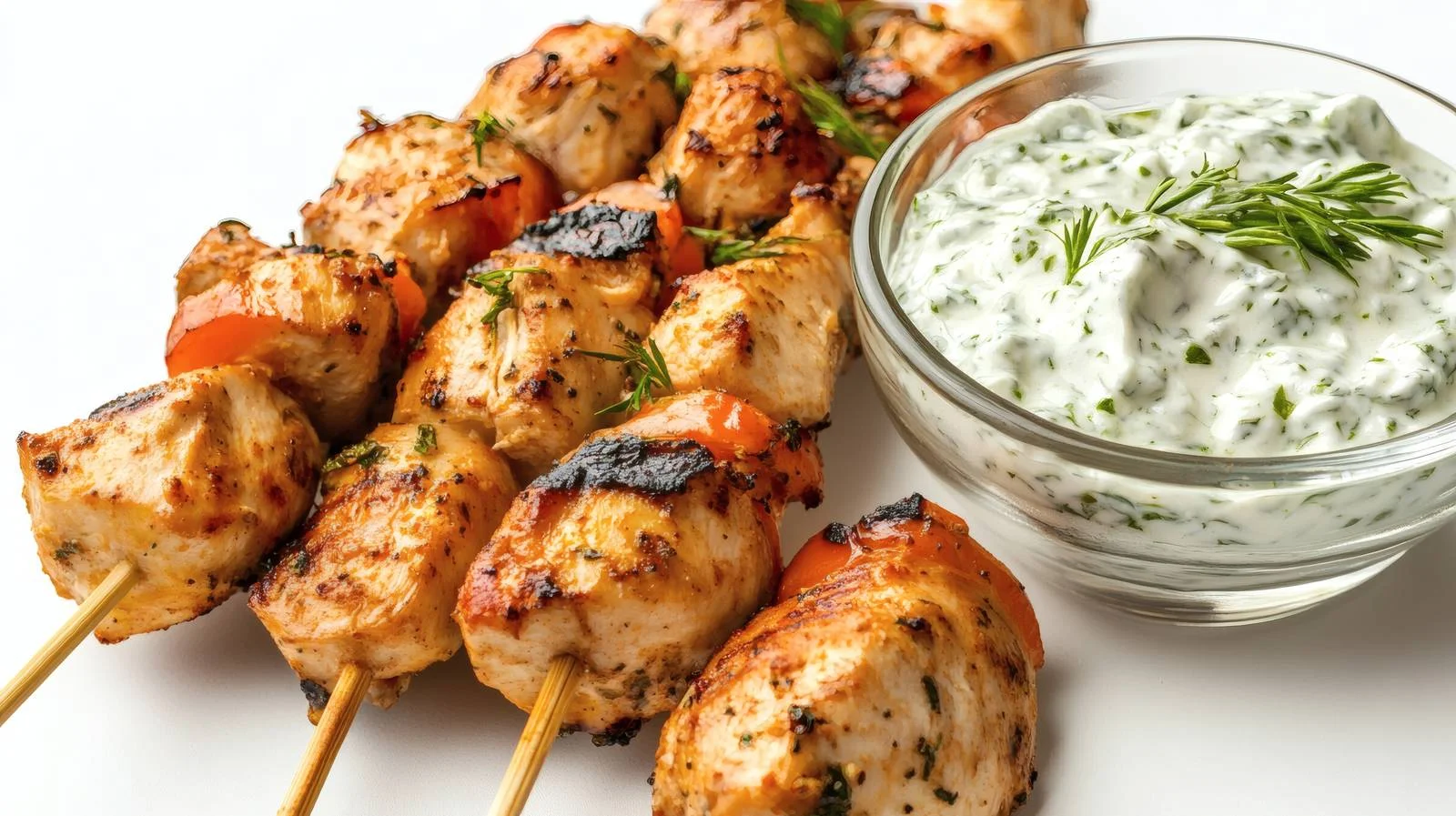 Delicious Chicken Skewers with Greek Tzatziki — free download from Dotvec