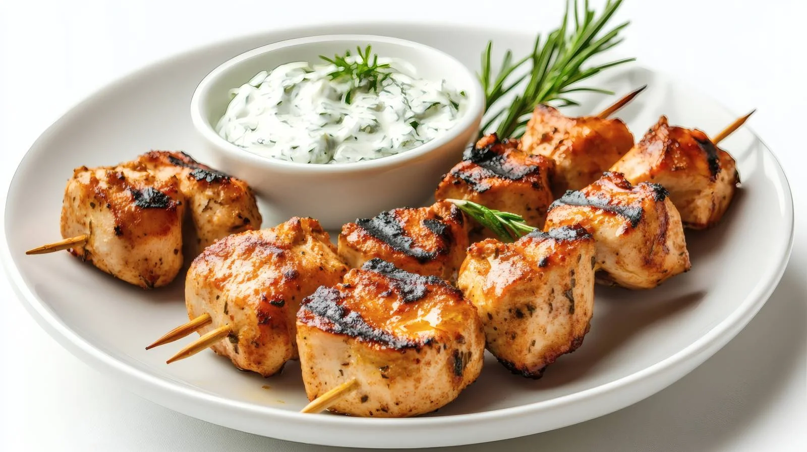 Succulent Chicken Skewers with Greek Tzatziki — free download from Dotvec