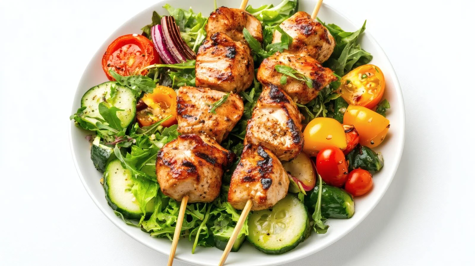 Succulent Chicken Skewers with Keto Salad — free download from Dotvec