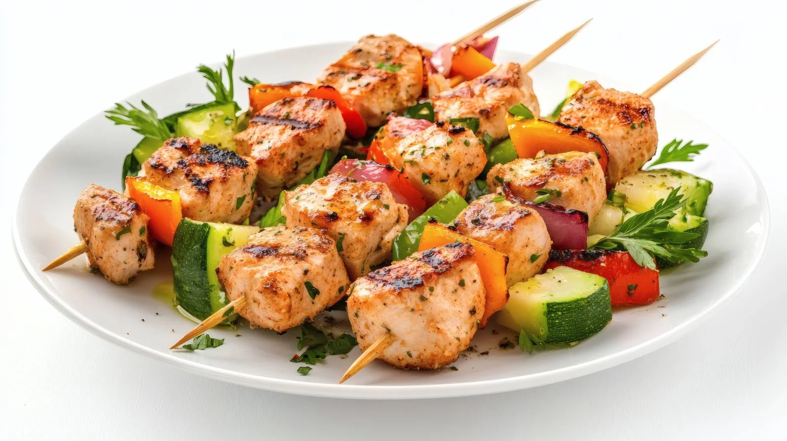 Succulent Chicken Skewers with Greek Salad — free download from Dotvec