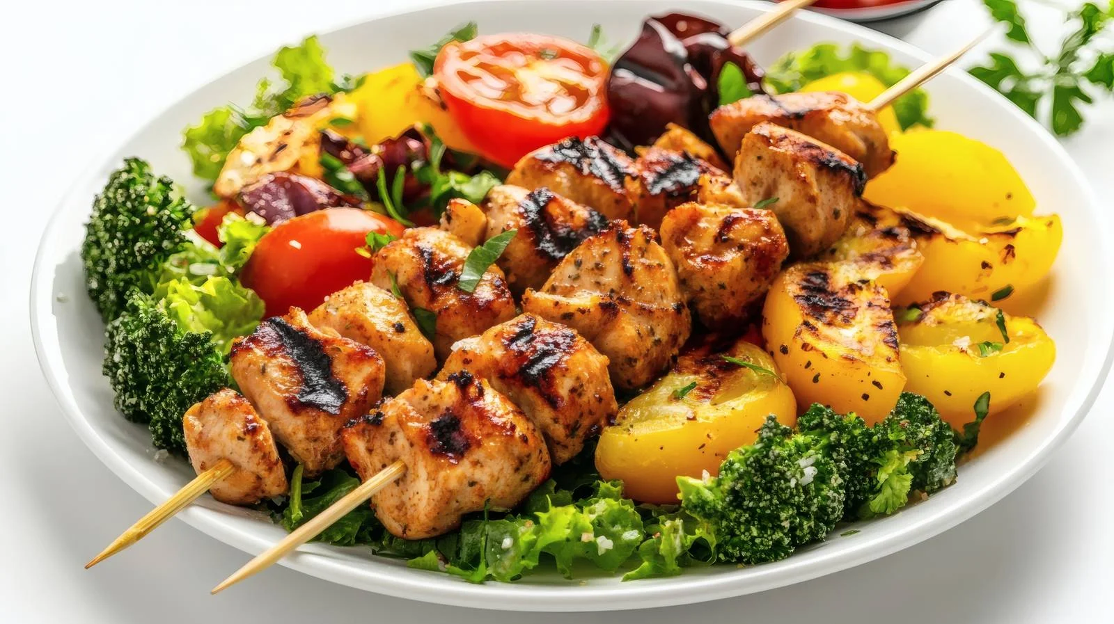 Mouthwatering Chicken Skewers with Greek Salad — free download from Dotvec