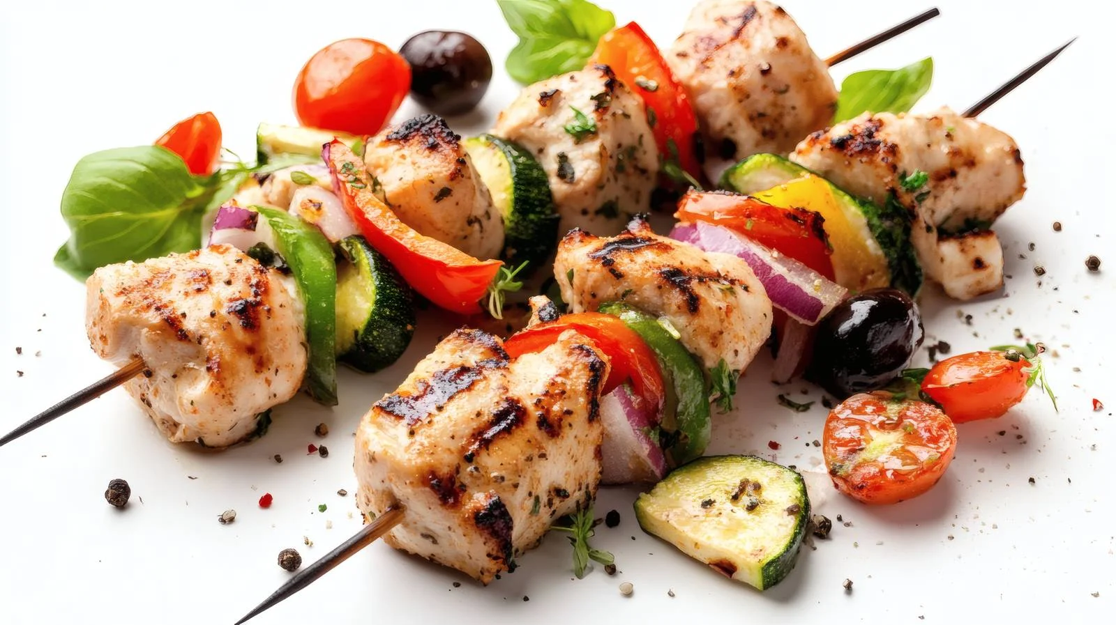 Mediterranean Chicken Skewers and Greek Salad — free download from Dotvec