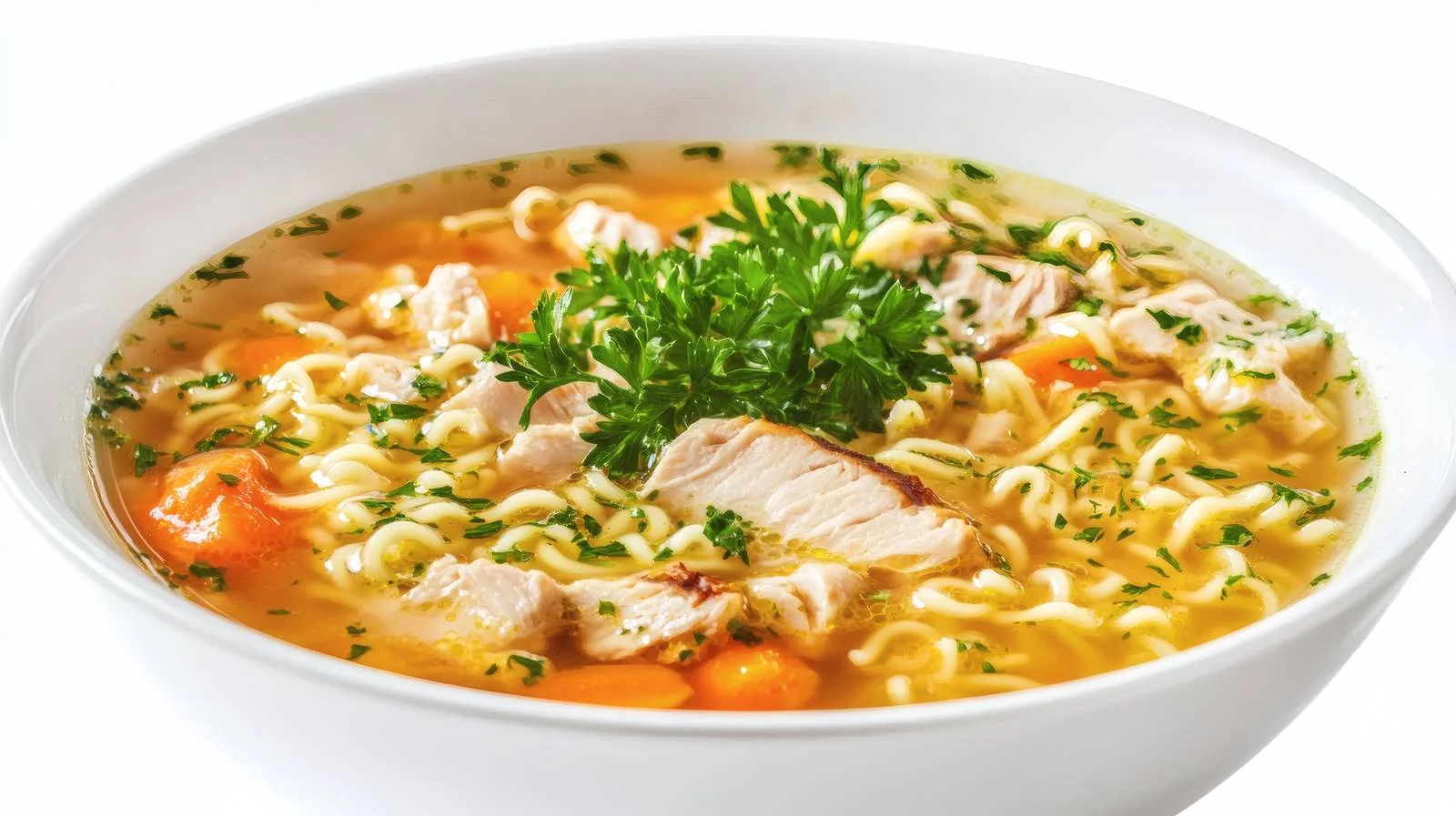 Delicious Chicken Noodle Soup on White — free download from Dotvec