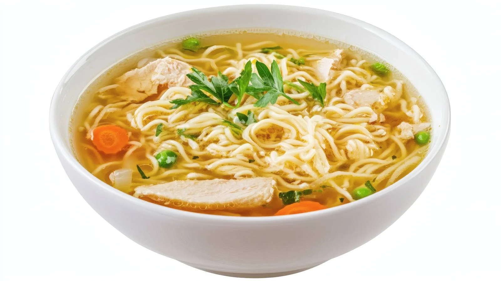 Homemade Chicken Noodle Soup on White — free download from Dotvec