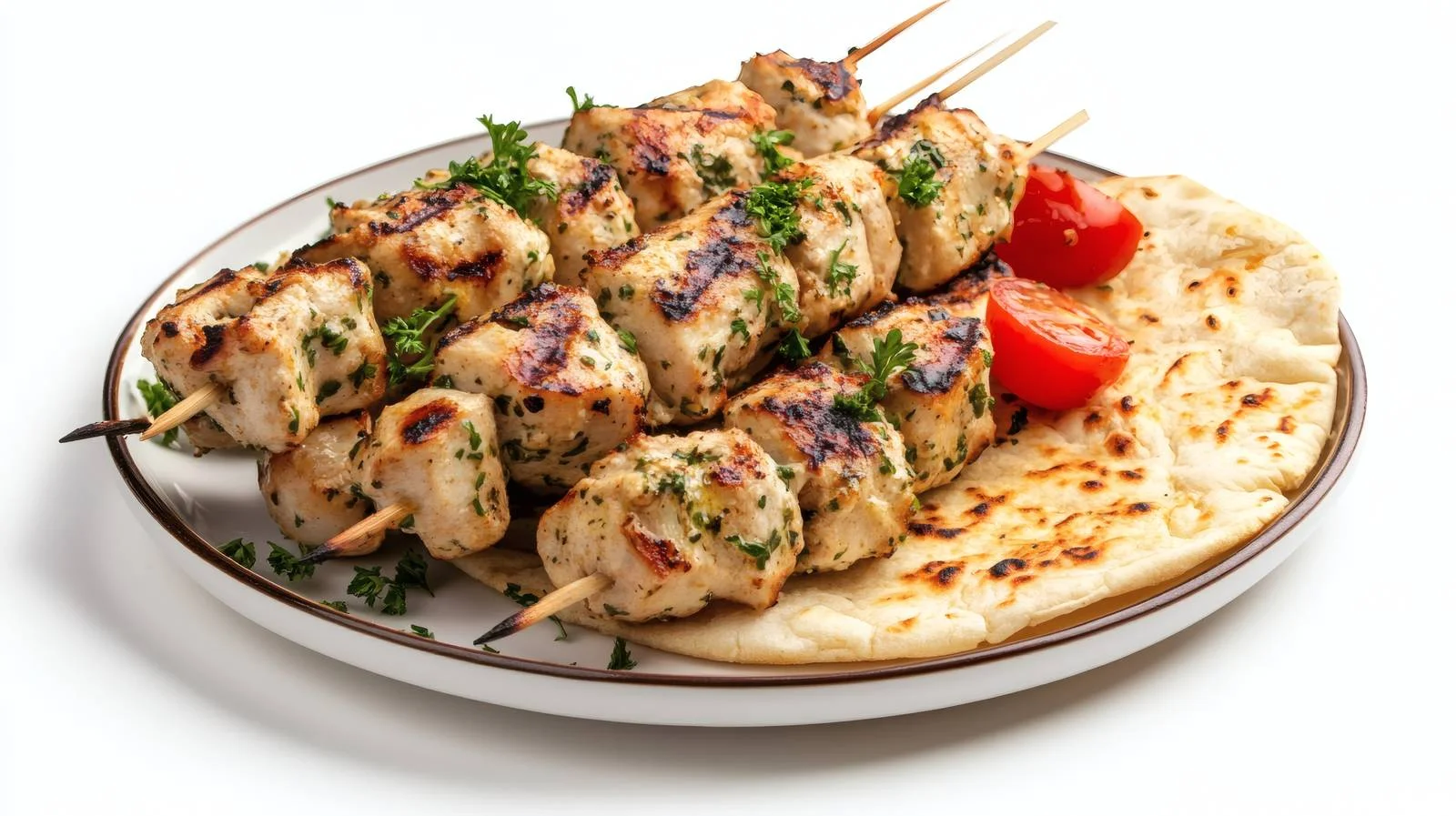 Mouthwatering Chicken Souvlaki Kebabs with Flatbread — free download from Dotvec