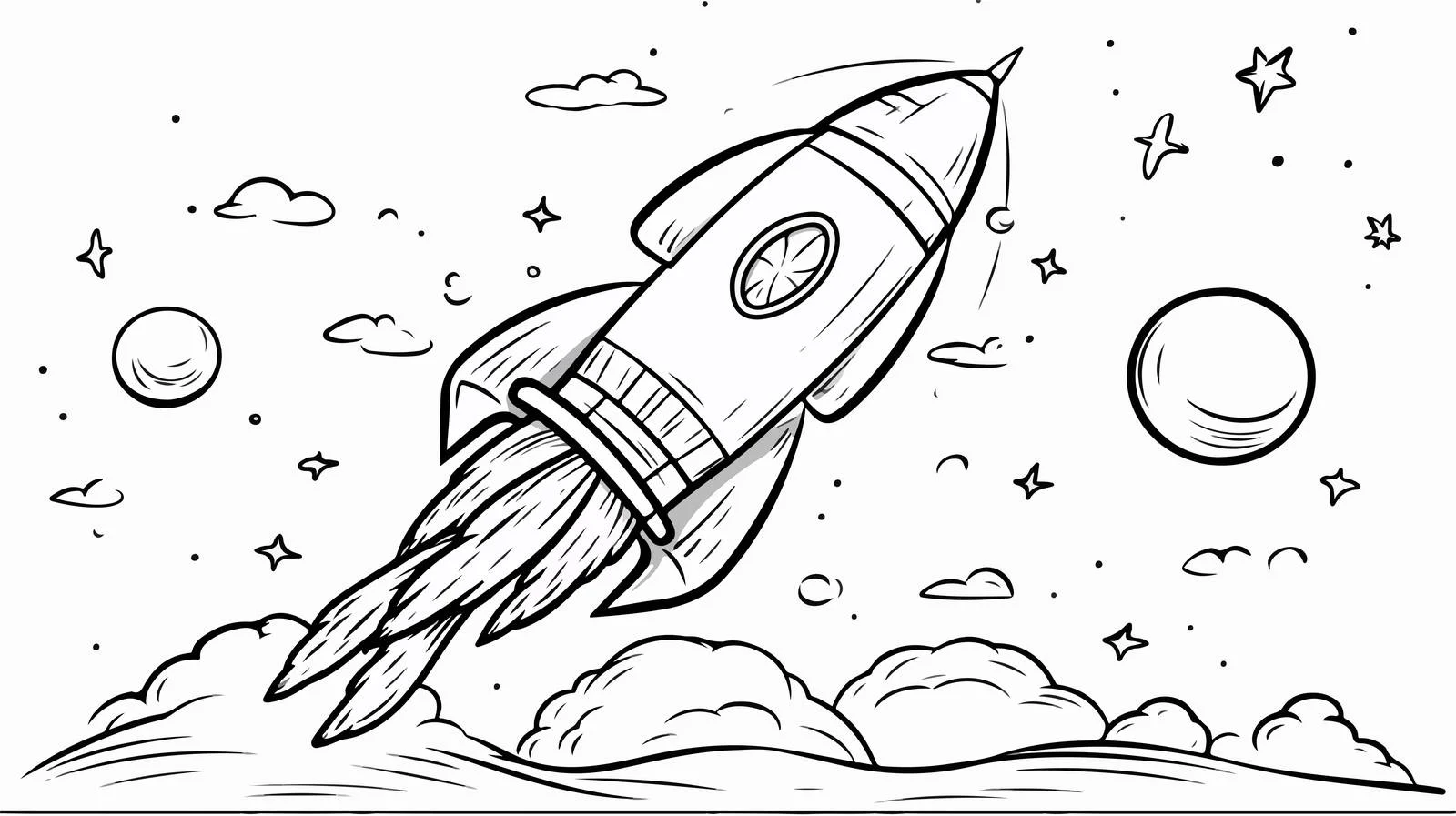 Child's Rocket Drawing — free download from Dotvec