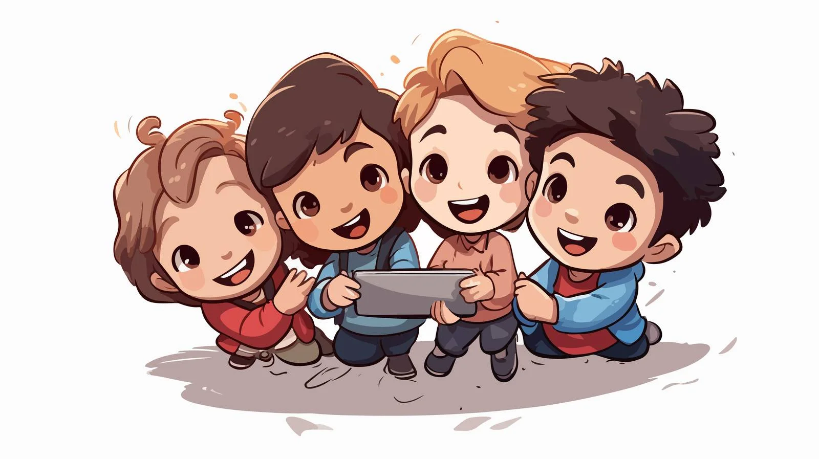 Children Selfie with Car Vector Illustration — free download from Dotvec