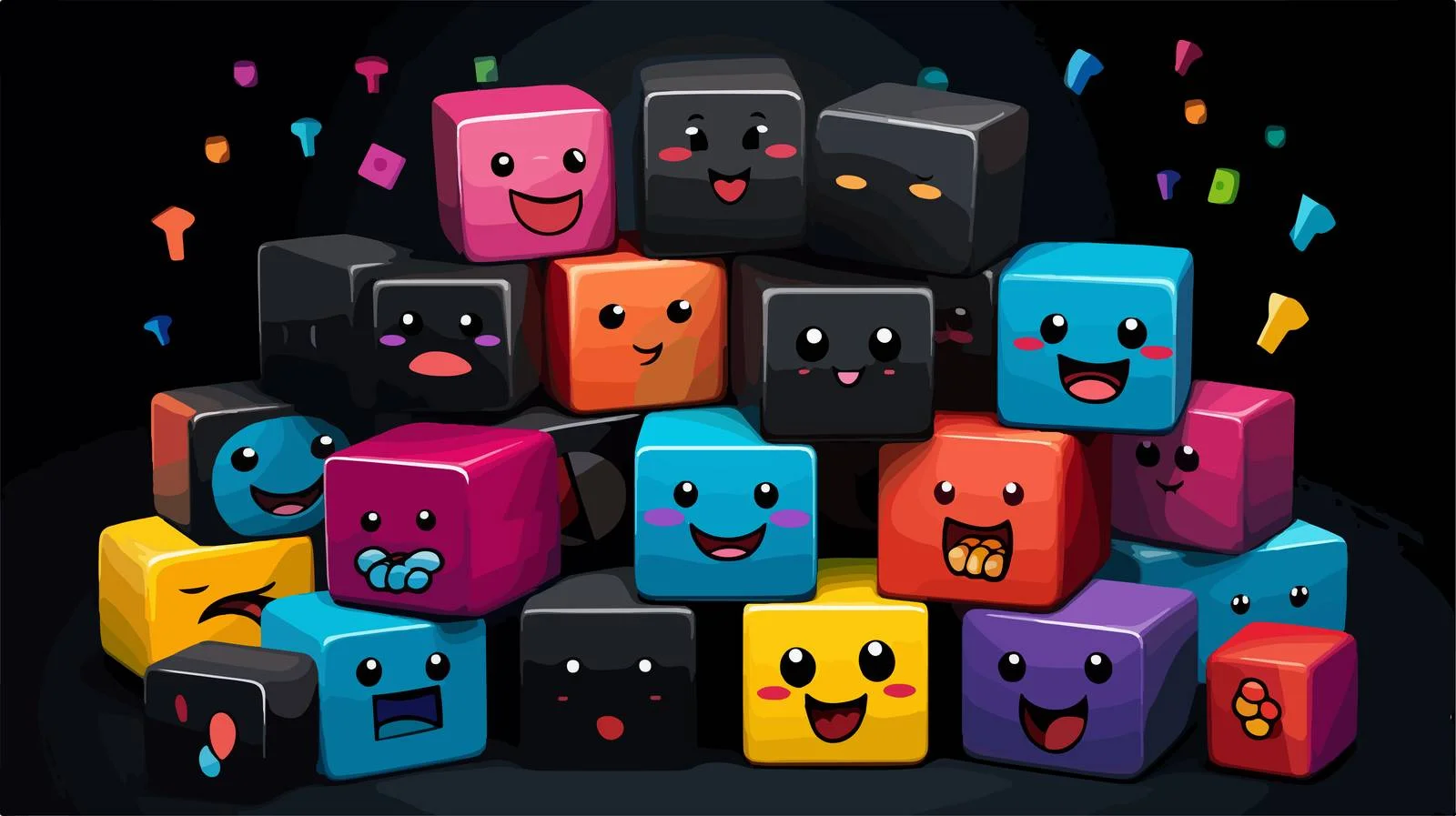 Colorful Building Blocks on Black Background — free download from Dotvec
