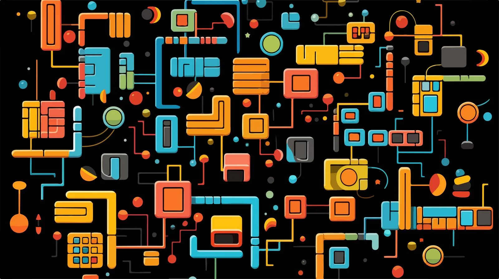 Colorful Children's Construction Set on Black — free download from Dotvec