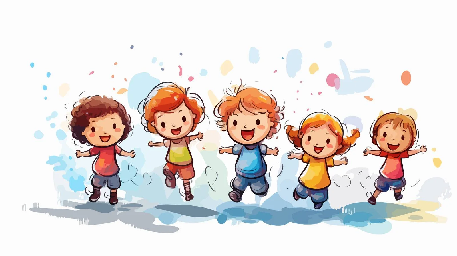 Colorful Cartoon Kids Vector Artwork — free download from Dotvec