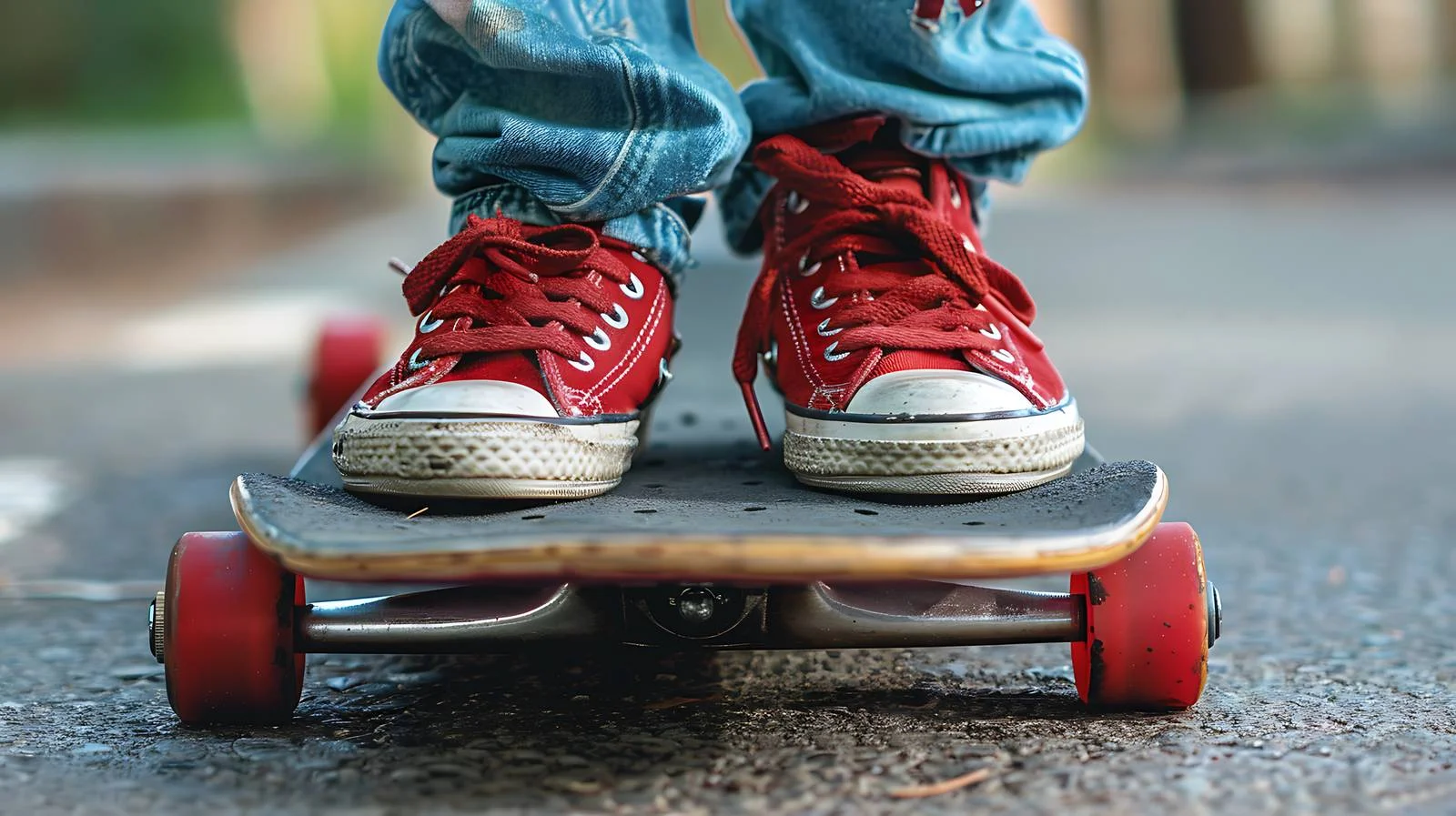 Youth Sneakers on Skateboard, Close-Up View — free download from Dotvec