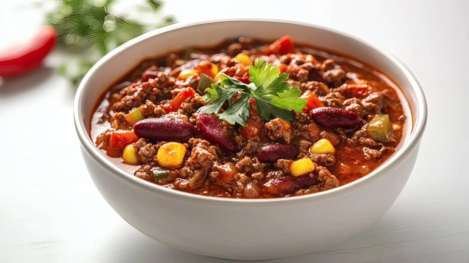 Savory Chili Con Carne on White — free download from Dotvec