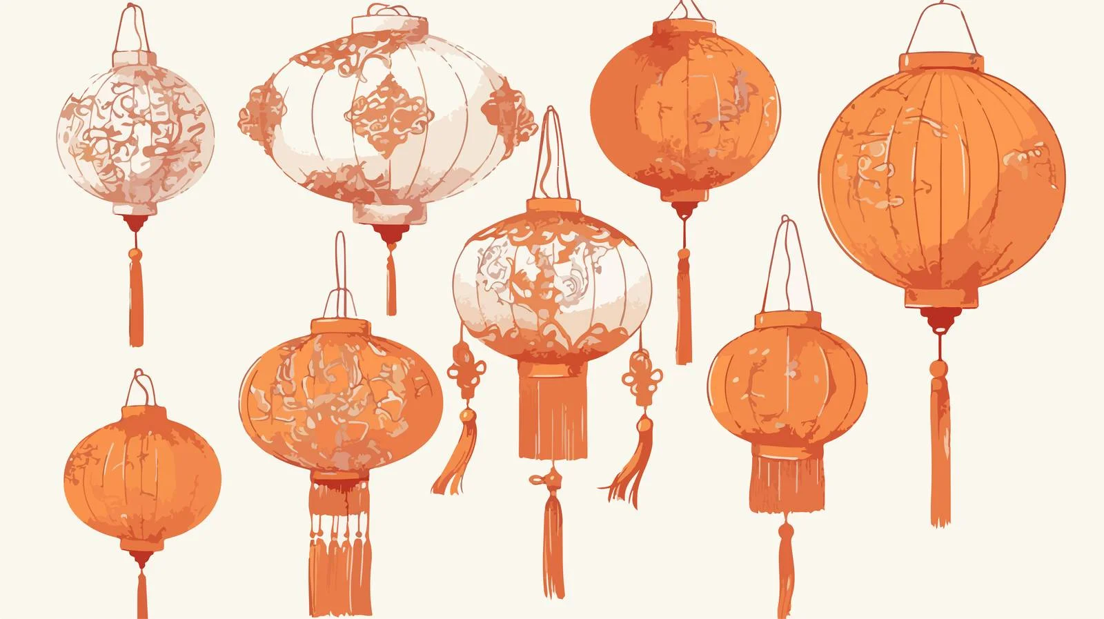 Variety of Chinese Paper Street Lanterns — free download from Dotvec