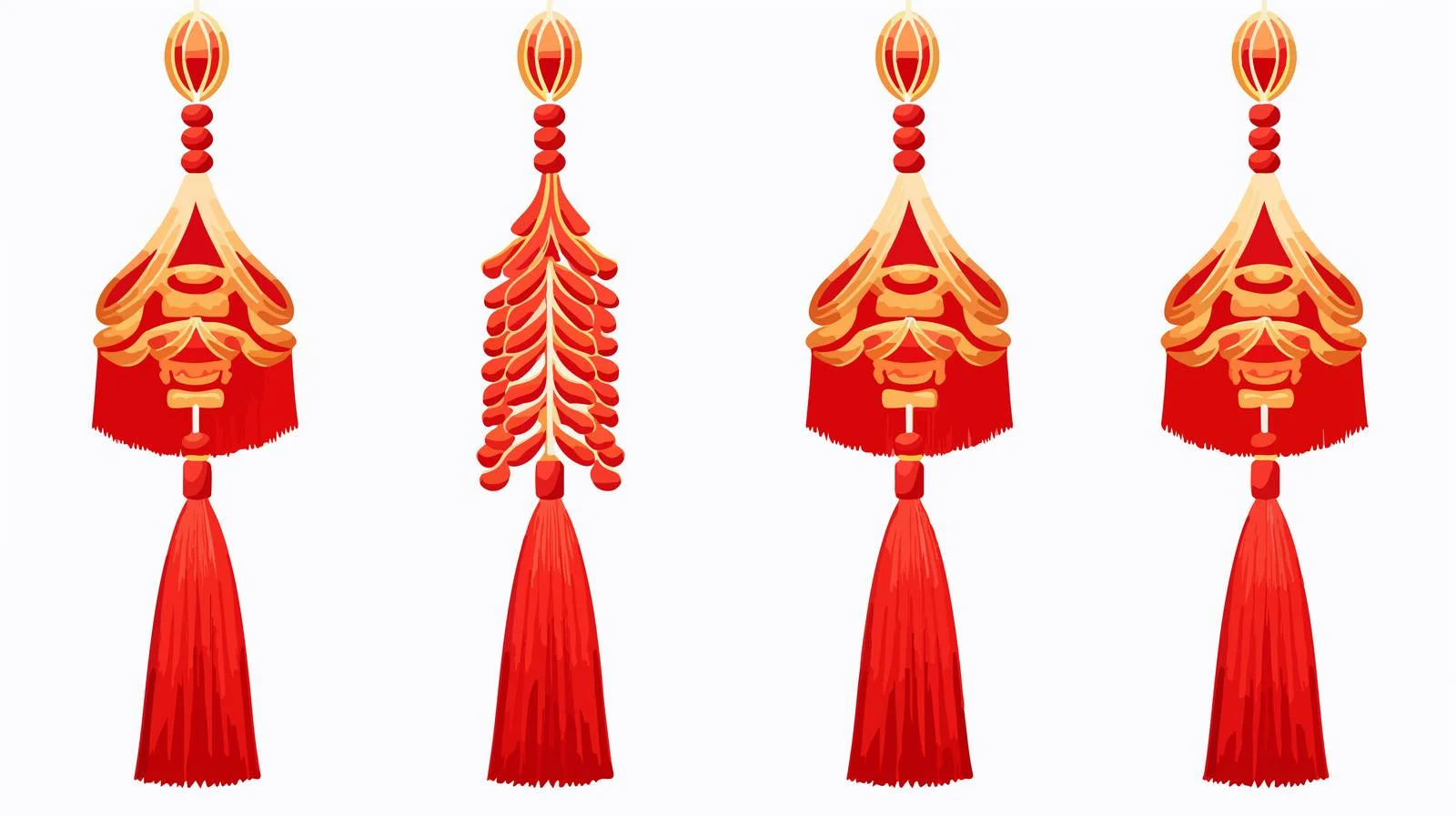 Chinese Tassels: Red Knots Usage — free download from Dotvec