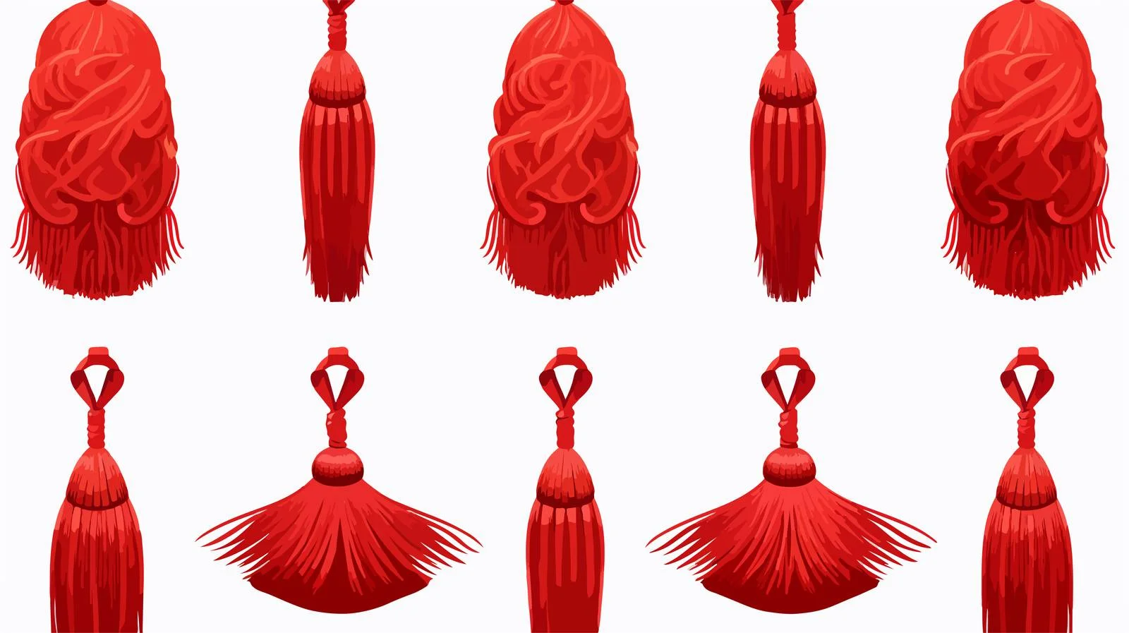 Chinese Tassels: Red Rope Knots — free download from Dotvec
