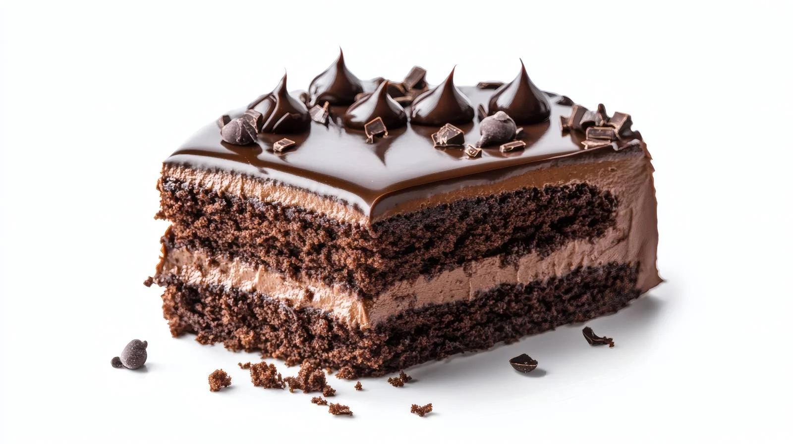 Decadent Chocolate Cake on White Background — free download from Dotvec