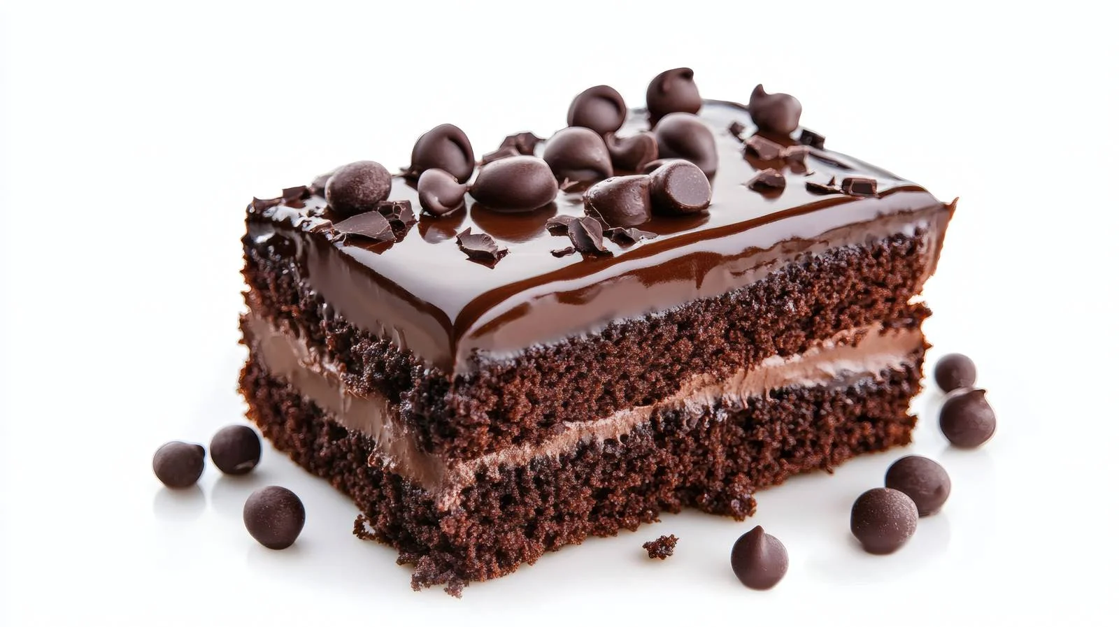 Decadent Chocolate Cake on White Background — free download from Dotvec