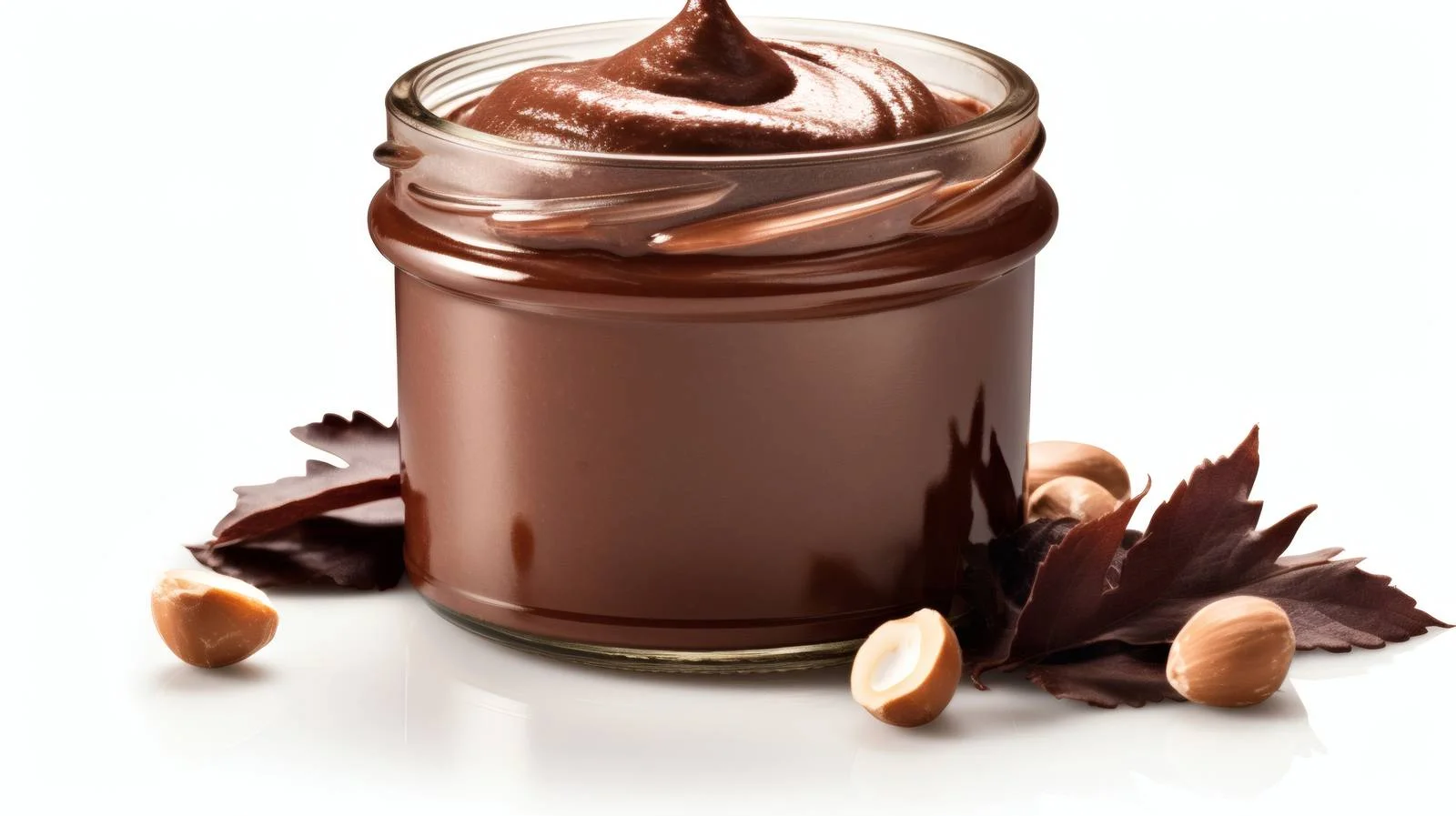 Rich Chocolate Hazelnut Spread on White — free download from Dotvec